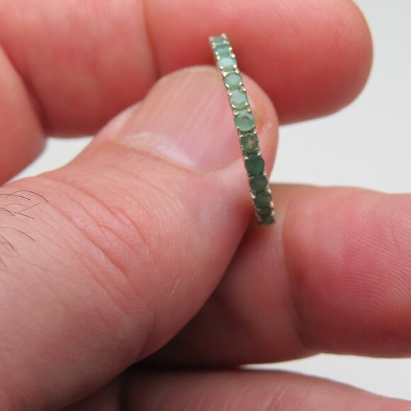 Genuine Emerald *925 Sterling Silver Ring - Picture 8 of 9